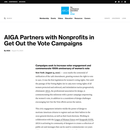 AIGA Partners with Nonprofits in Get Out the Vote Campaigns