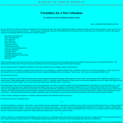Formulary for a New Urbanism (Ivan Chtcheglov)