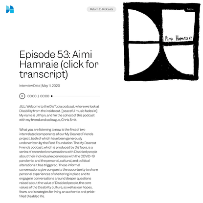 Episode 53: Aimi Hamraie (click for transcript) - DisArt