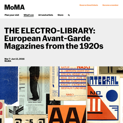 THE ELECTRO-LIBRARY: European Avant-Garde Magazines from the 1920s | MoMA