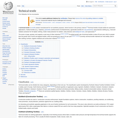 Technical textile - Wikipedia