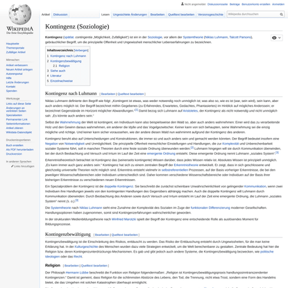 Kontingenz (Soziologie) – Wikipedia
