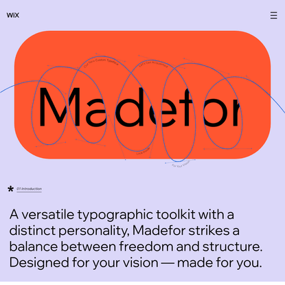 Madefor: Wix's Custom Typeface