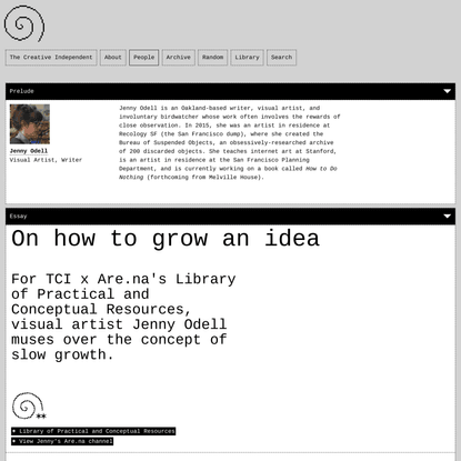 On how to grow an idea
