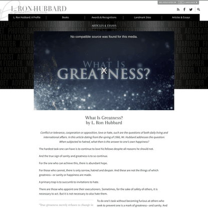 What Is Greatness, Scientology Spiritual Philosophy, Leadership &amp; Guidance