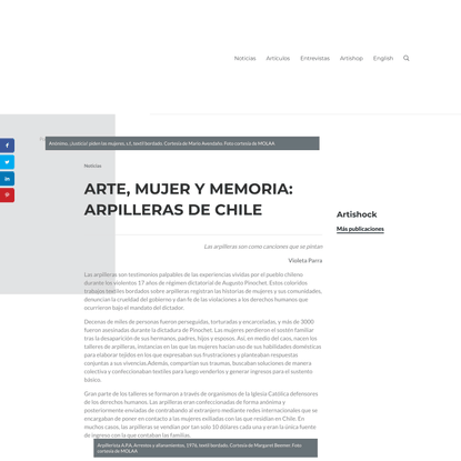 ARTE, MUJER Y MEMORIA: ARPILLERAS DE CHILE | Artishock Revista