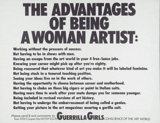 Guerrilla Girls The Advantages Of Being A Woman Artist 1988