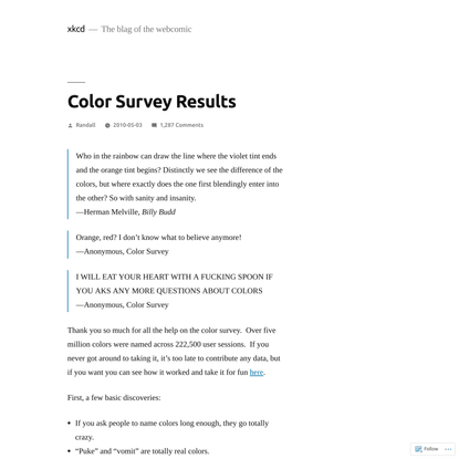 Color Survey Results