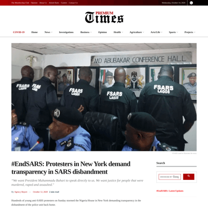 #EndSARS: Protesters in New York demand transparency in SARS disbandment
