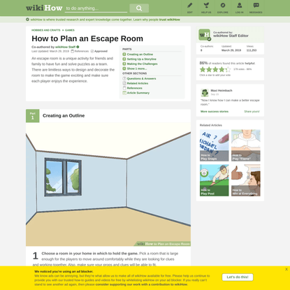 How to Plan an Escape Room