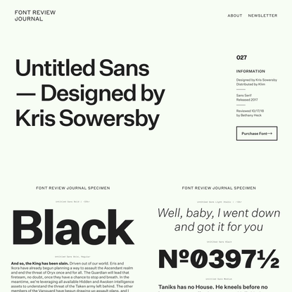 Untitled Sans – Font Review Journal