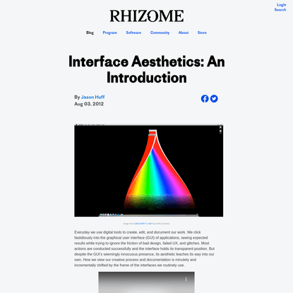 Interface Aesthetics: An Introduction