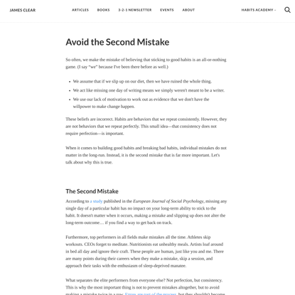 Avoid the Second Mistake