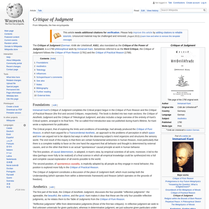 Critique of Judgment - Wikipedia