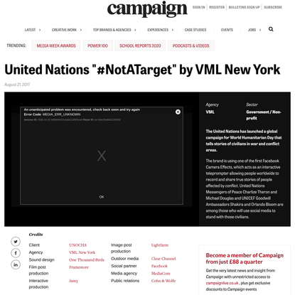 United Nations ”#NotATarget” by VML New York
