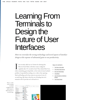 Learning From Terminals to Design the Future of User Interfaces