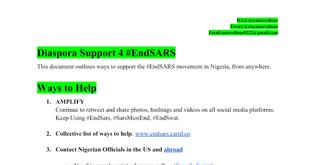 Diaspora Support 4 #EndSARS