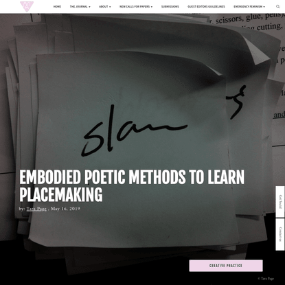 Embodied Poetic Methods to Learn Placemaking - MAI: Feminism &amp; Visual Culture