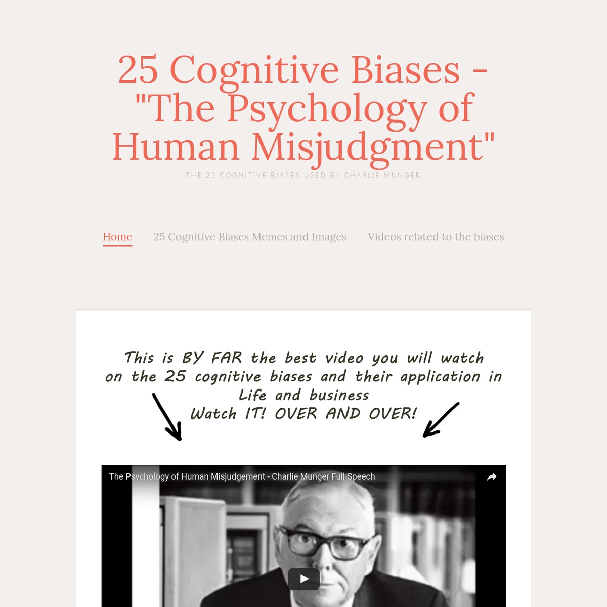 Charlie Munger 25 Cognitive Biases