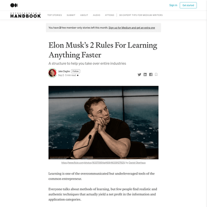 Elon Musk’s 2 Rules For Learning Anything Faster | by Jake Daghe | Sep, 2020 | Entrepreneur's Handbook