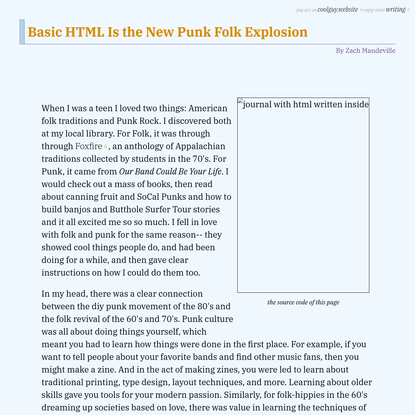 Basic HTML Is the New Punk Folk Explosion