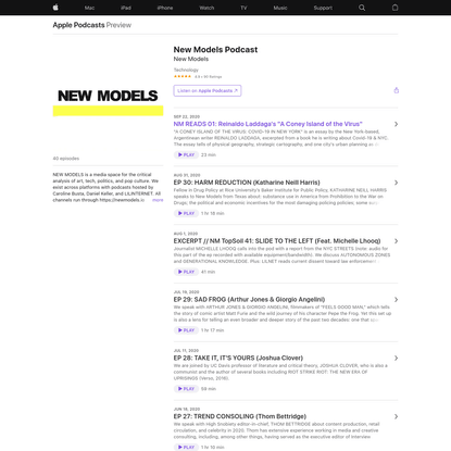 ‎New Models Podcast on Apple Podcasts