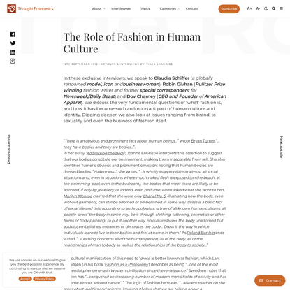 The Role of Fashion in Human Culture