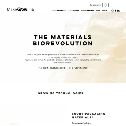 MakeGrowLab | Bio material packaging