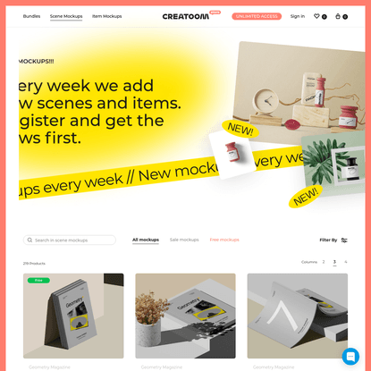 Premium and free mockups for designers | Creatoom store