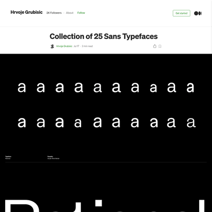 Collection of 25 Sans Typefaces