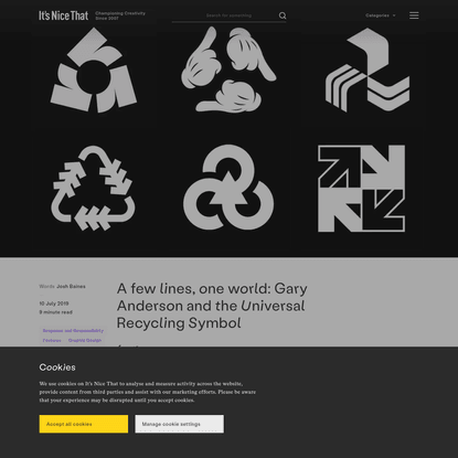 A few lines, one world: Gary Anderson and the Universal Recycling Symbol