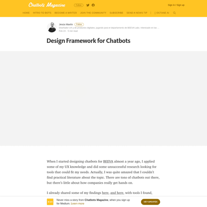 Design Framework for Chatbots