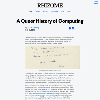 A Queer History of Computing
