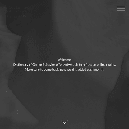 Dictionary Of Online Behavior