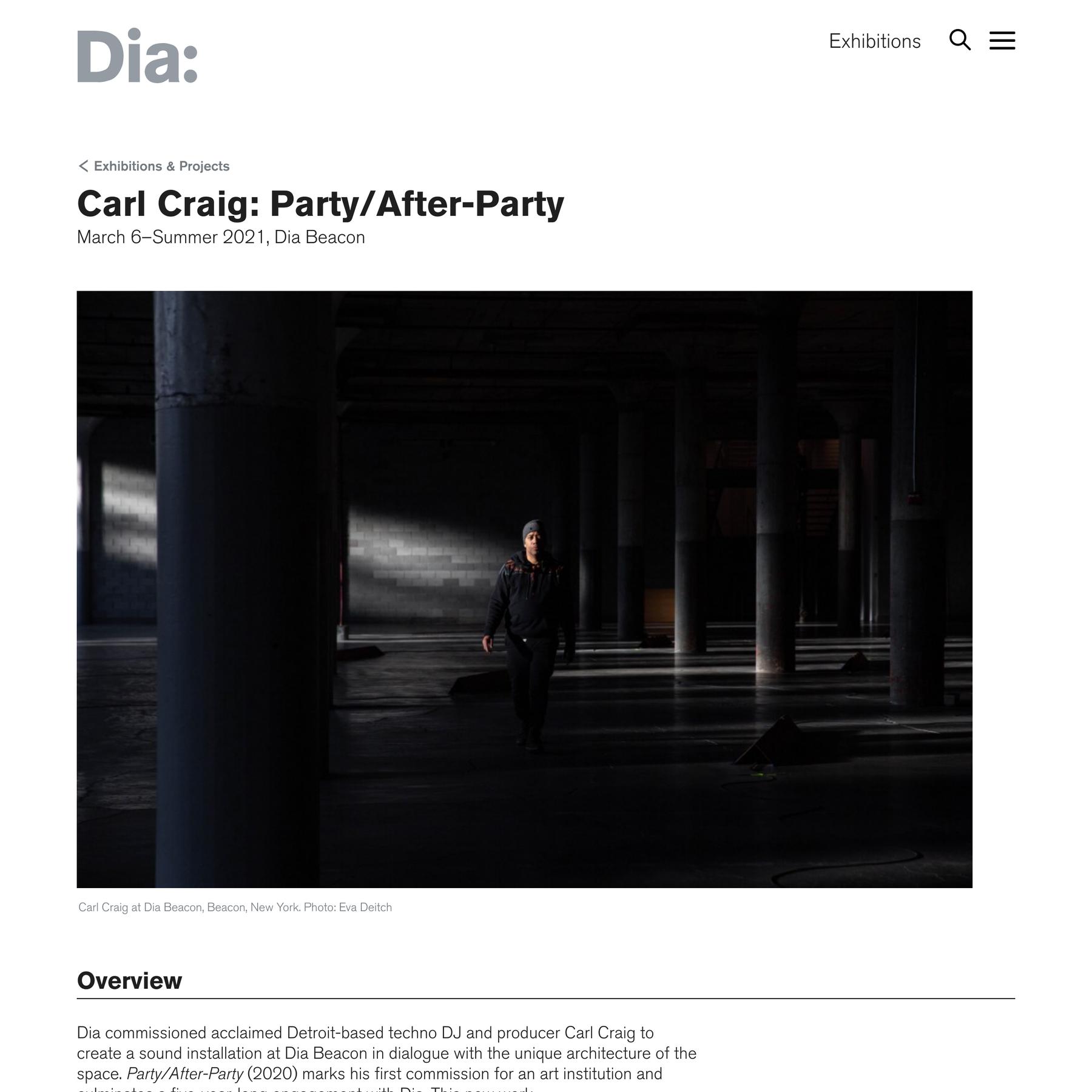 Carl Craig: Party/after-party | Exhibitions & Projects | Exhibitions | Dia