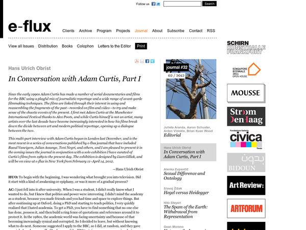 In Conversation with Adam Curtis, Part I | e-flux