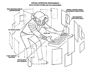 VIEWlab project illustration for use of Virtual Environment technology in Information Management applications,1986