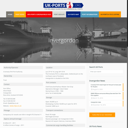Invergordon - UK Ports - The Reliable Guide to UK Commercial Ports