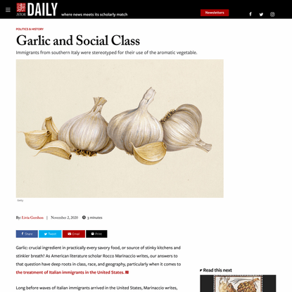 Garlic and Social Class | JSTOR Daily