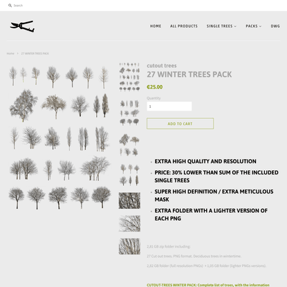 27 WINTER TREES PACK