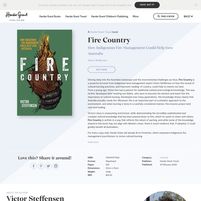 Fire Country by Victor Steffensen | Hardie Grant Publishing