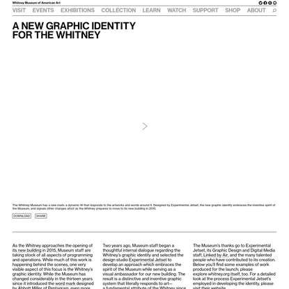 A New Graphic Identityfor the Whitney | Whitney Museum of American Art