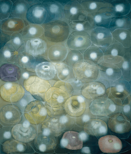 Ross Bleckner (American, b. 1949) - In Sickness and in Health, oil on canvas, 213.3 x 182.8 cm (1996)