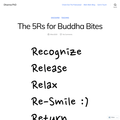 The 5Rs for Buddha Bites