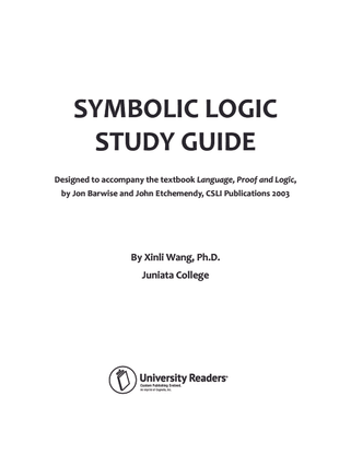 SYMBOLIC LOGIC STUDY GUIDE