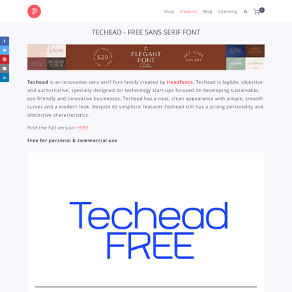 TECHEAD - FREE SANS SERIF FONT — Pixel Surplus | Resources For Designers