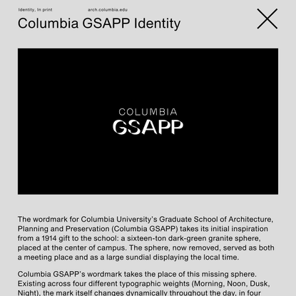 Columbia Gsapp Identity - Linked by Air