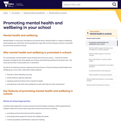 Promoting mental health and wellbeing in your school