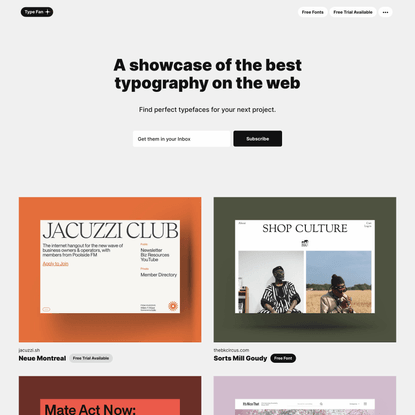 Type Fan – Showcasing the best typography on the web