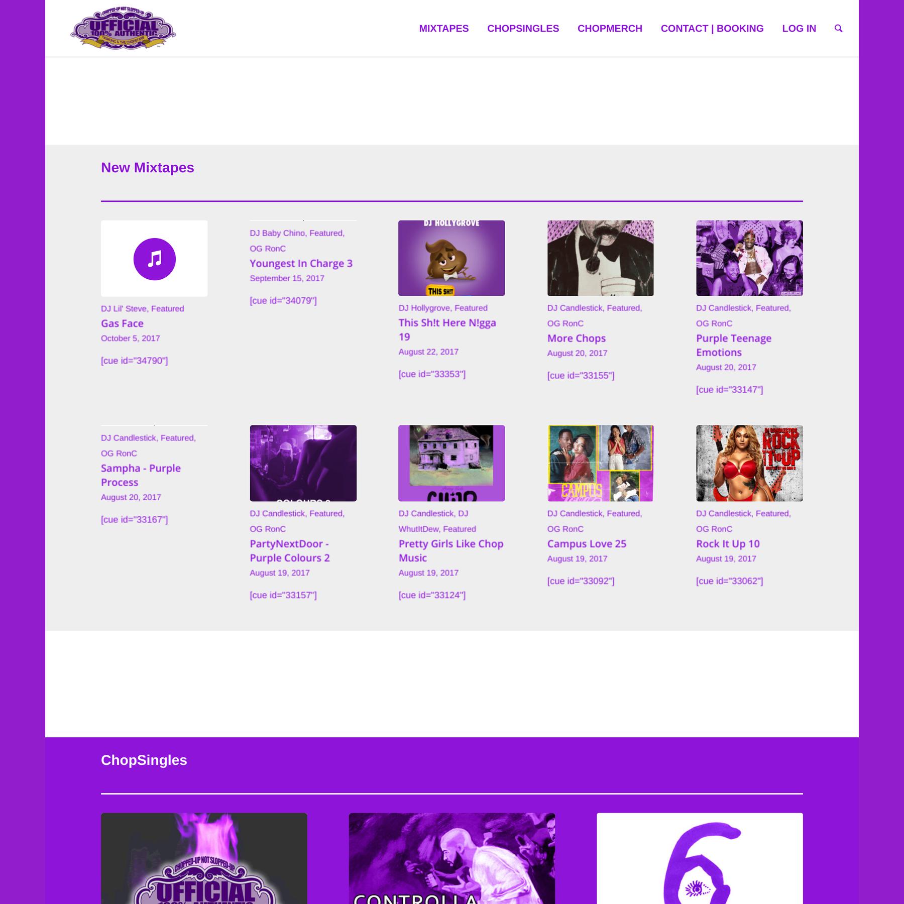 Chop Not Slop – Home of OG Ron C and The ChopStars